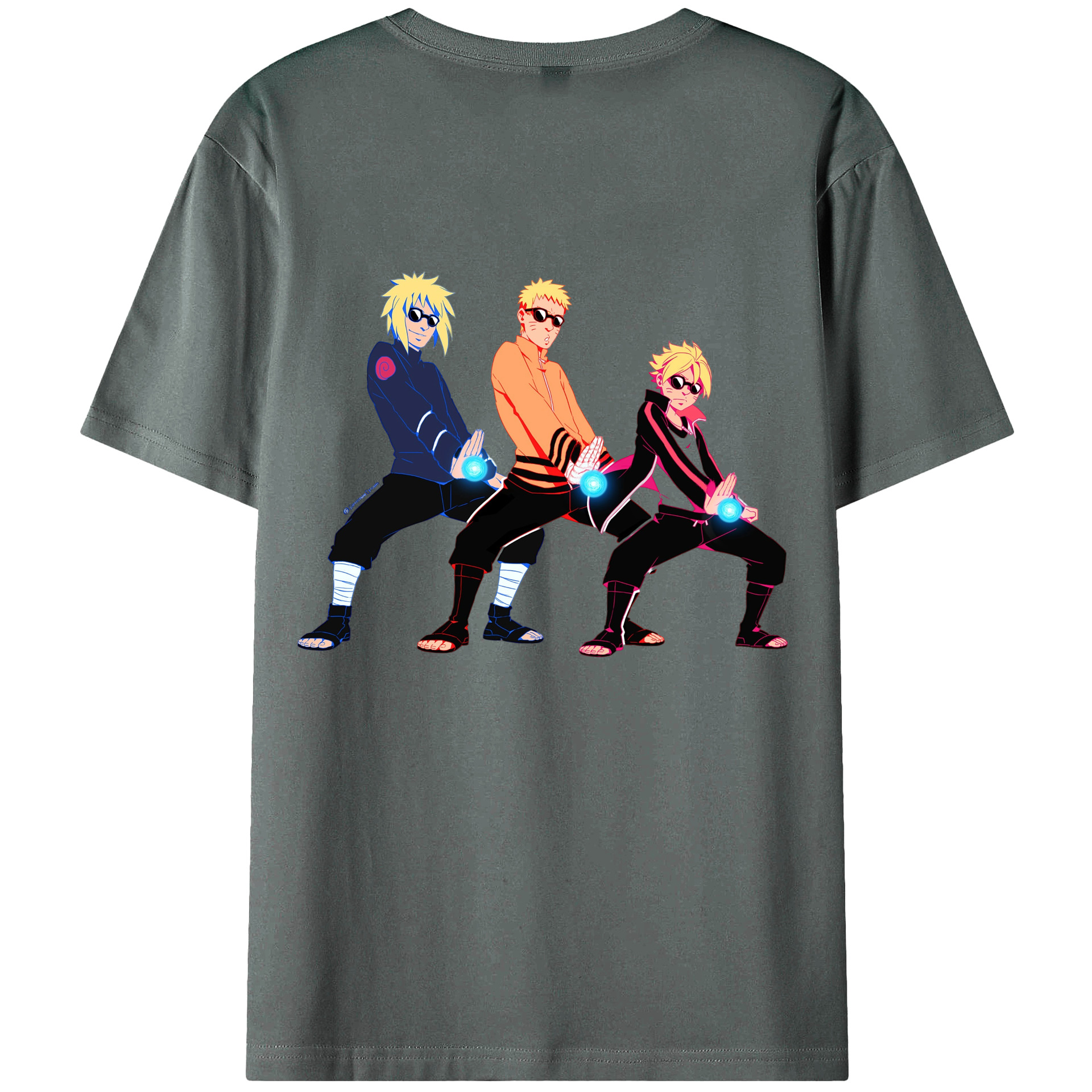 （画像用） NARUTO -ナルト- うずまき ナルト Uzumaki Naruto 綿100％ メンズ半袖Tシャツ（バックプリント） 通気性